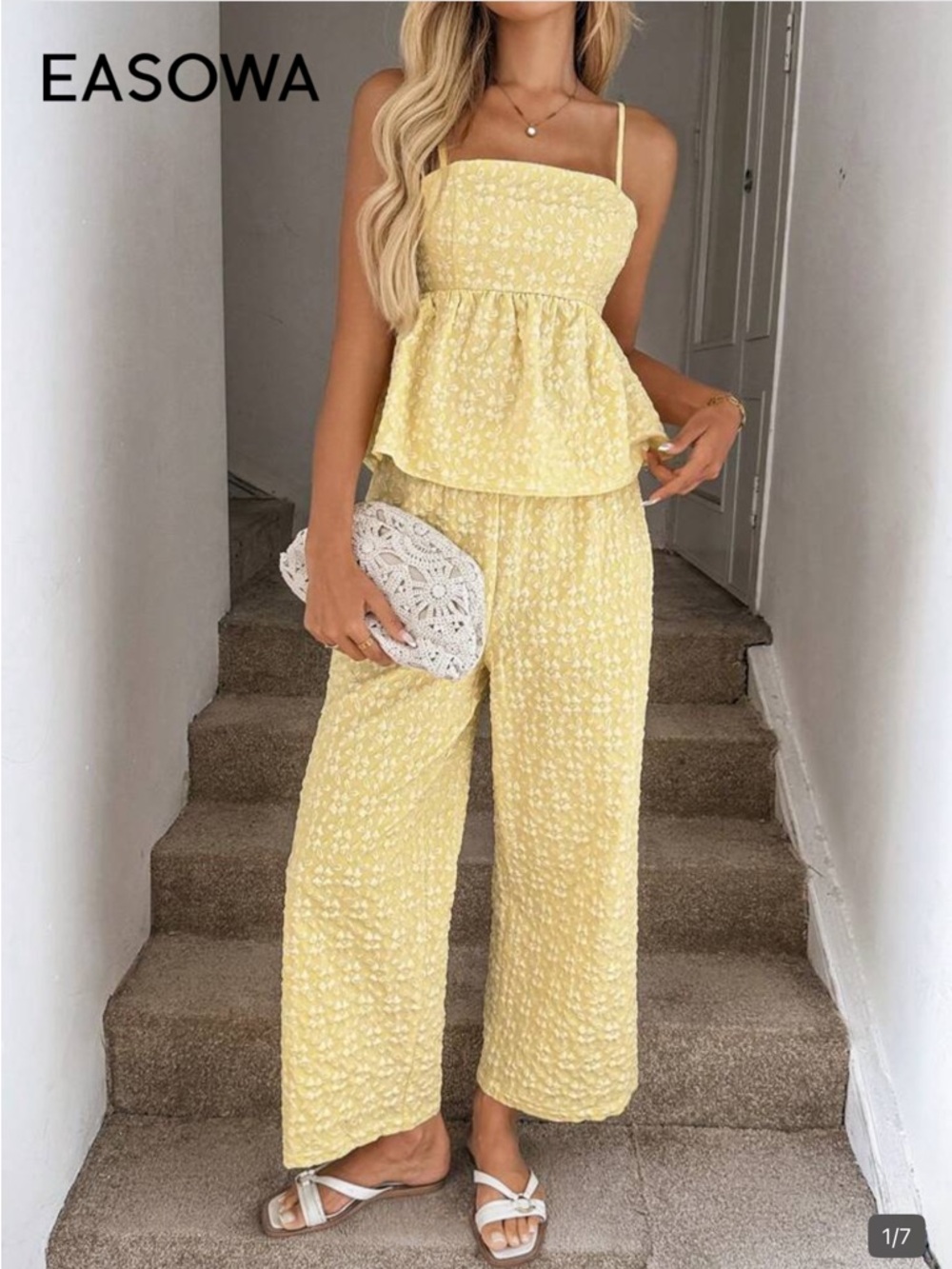 Yellow floral Two-Piece set